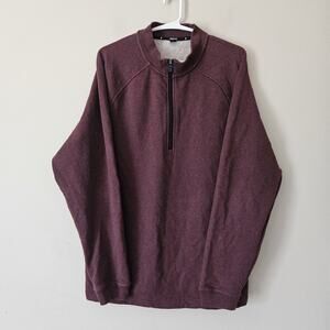 PUBLIC REC 1/4 Quarter Zip Pullover Men Size Large Red Sweater Atheleisure